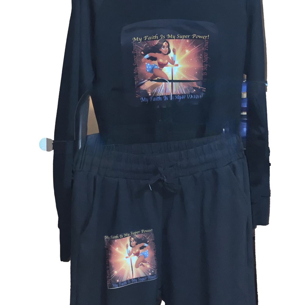 Black Graphic Women's Jogger Set